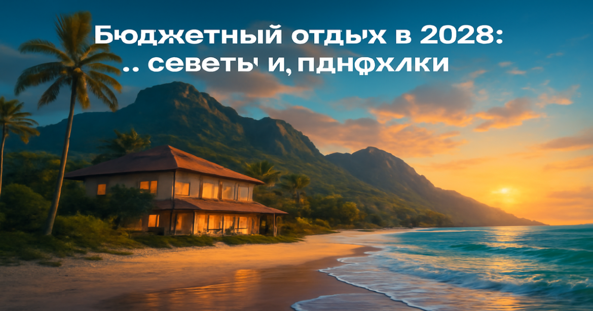 Discover budget-friendly travel destinations in 2026 with this beautiful beach scene for 'Бюджетный отдых в 2026: советы и лайфхаки'.