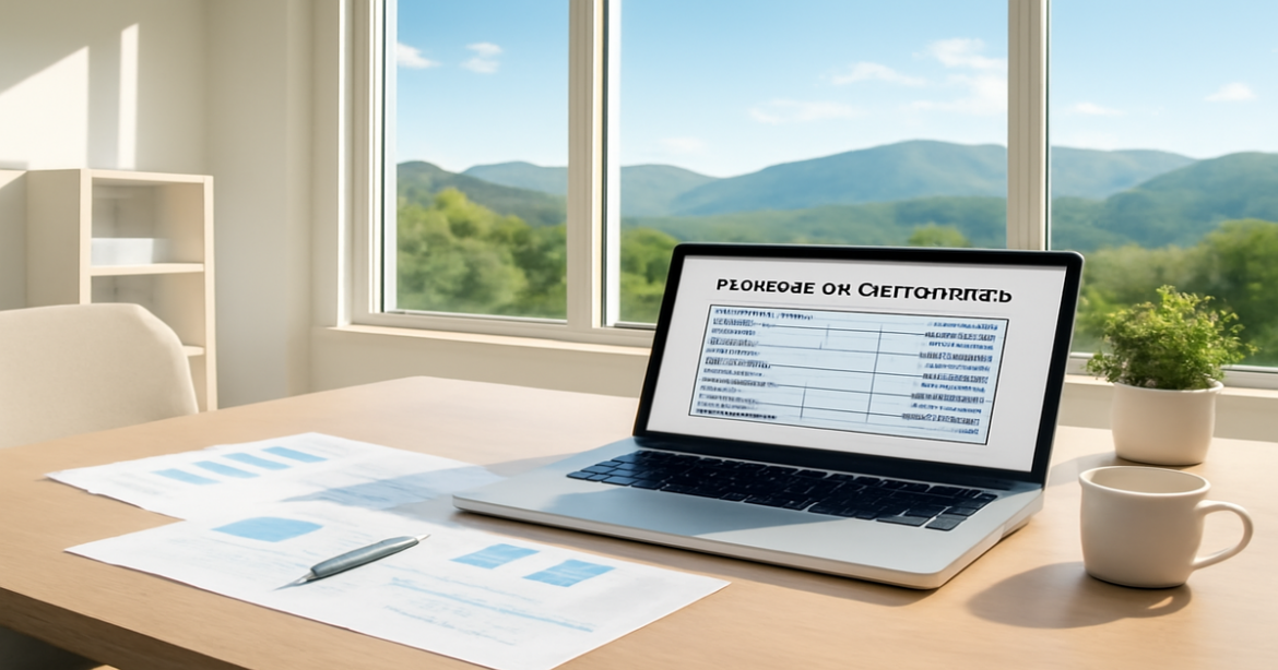 A modern office scene illustrating the concept of ипотека and financial stability.