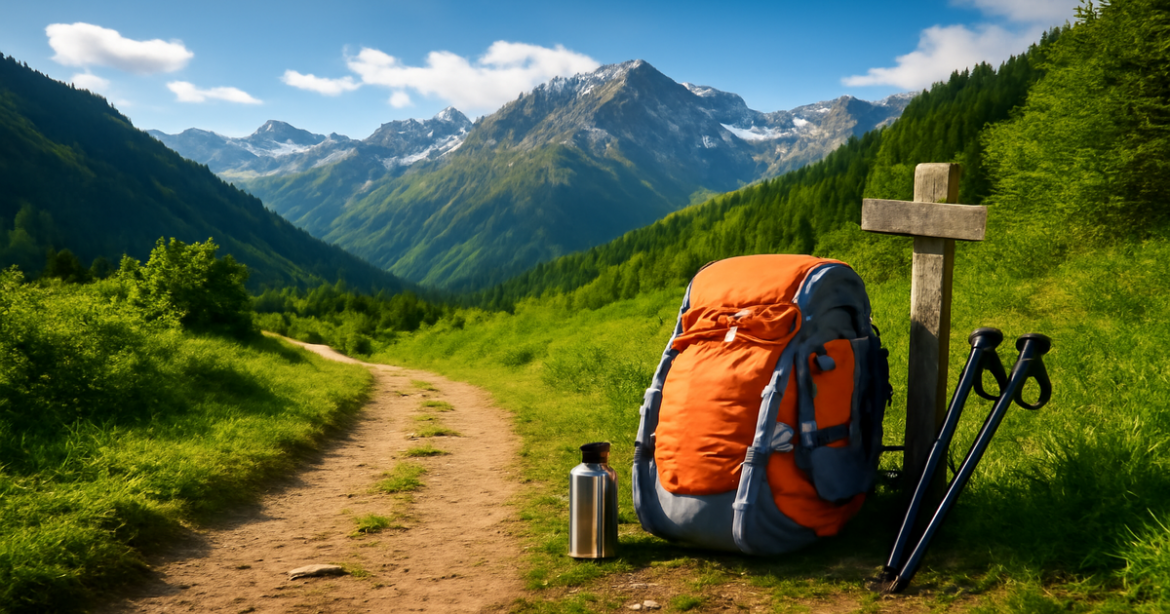 Stunning mountain view showcasing essential gear for hiking: Что взять в горы: список снаряжения 2026.