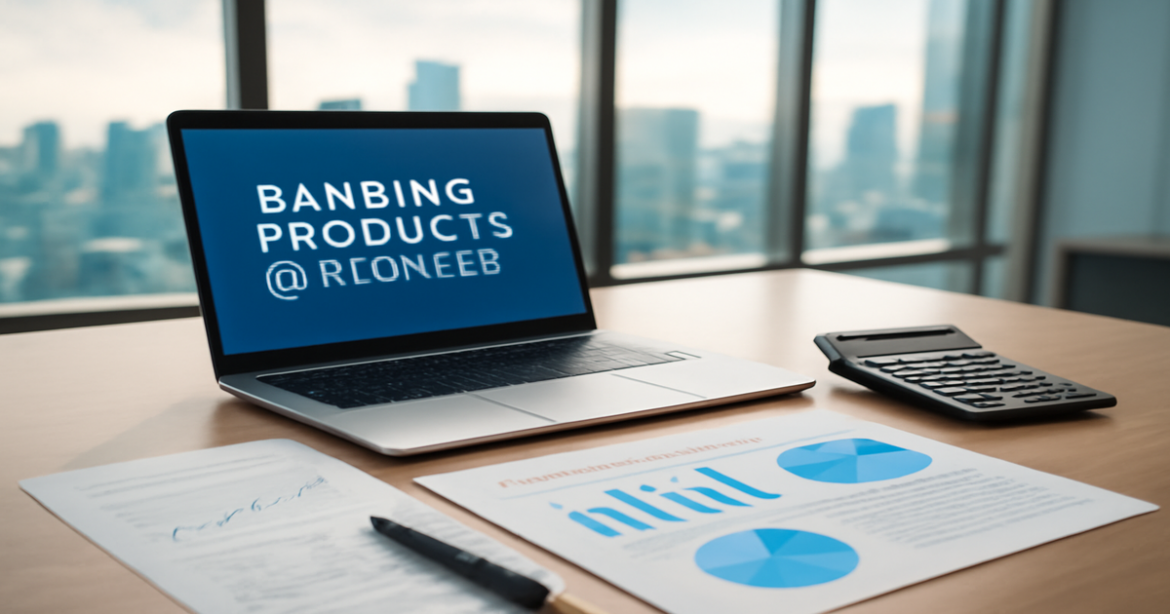 Explore banking products for business in a modern office setting with a bright and professional atmosphere.