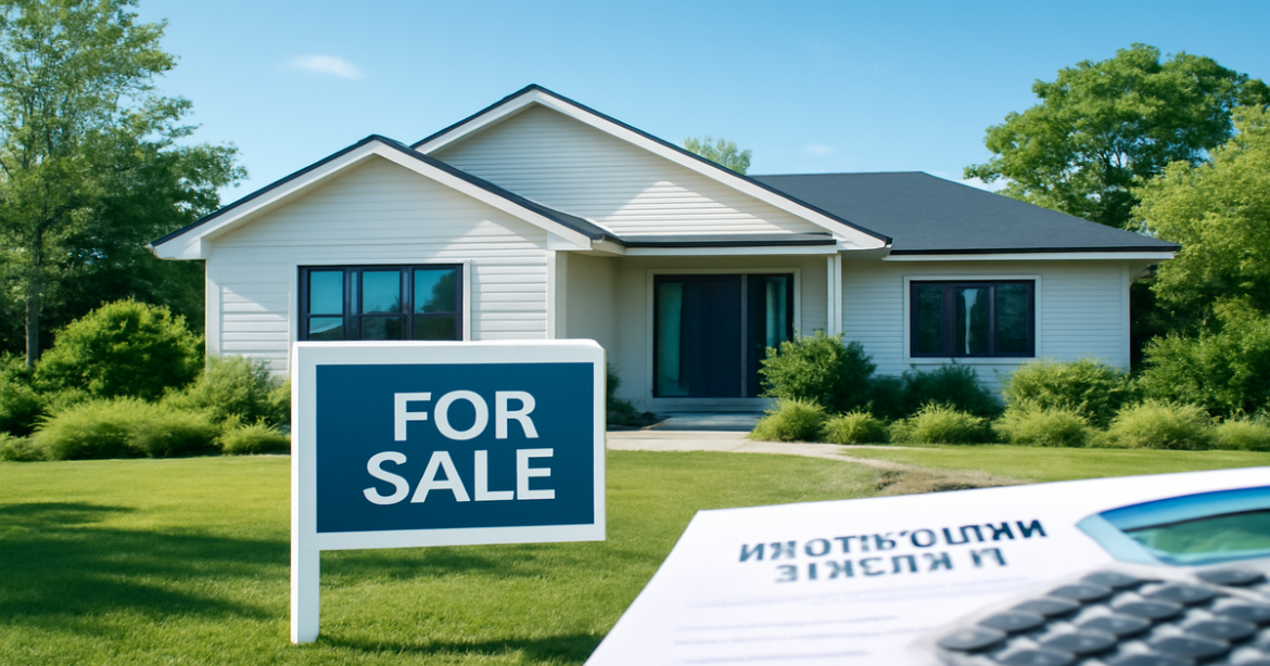 Professional image illustrating the concept of ипотечный кредит with a home and financial elements.