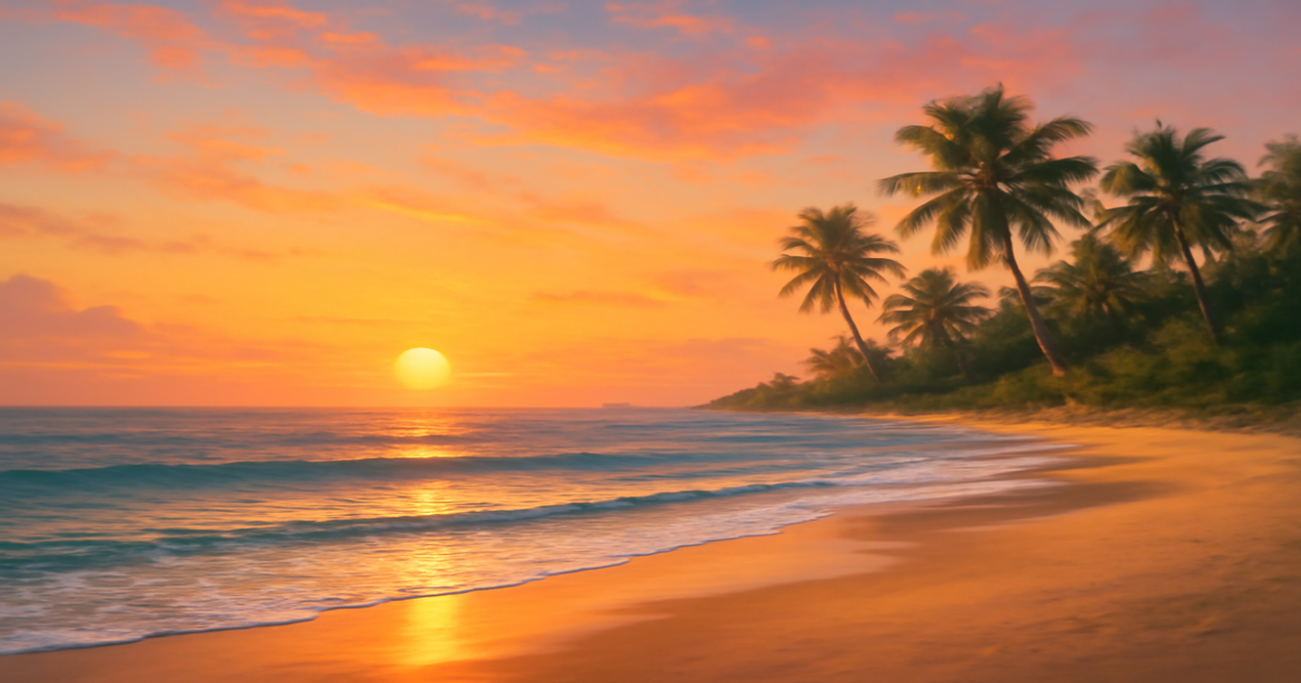 A beautiful beach sunset representing страхование жизни and its importance for loved ones.