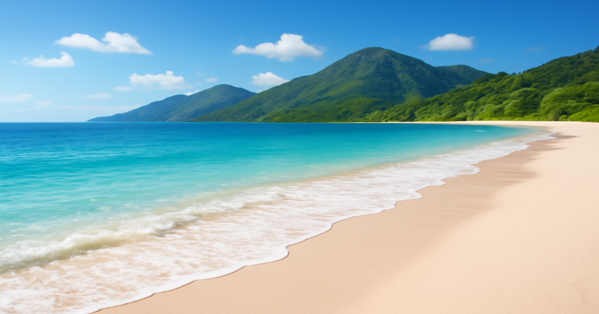 Tranquil beach scene symbolizing financial independence through инвестирование.