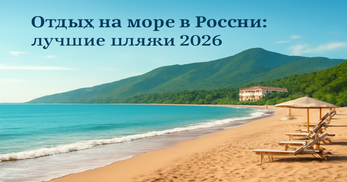 Discover Отдых на море в России: лучшие пляжи 2026 with this stunning beach and mountain view.