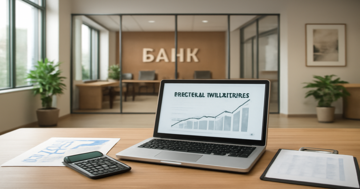 Professional bank interior showcasing вклады и депозиты with a focus on financial growth.