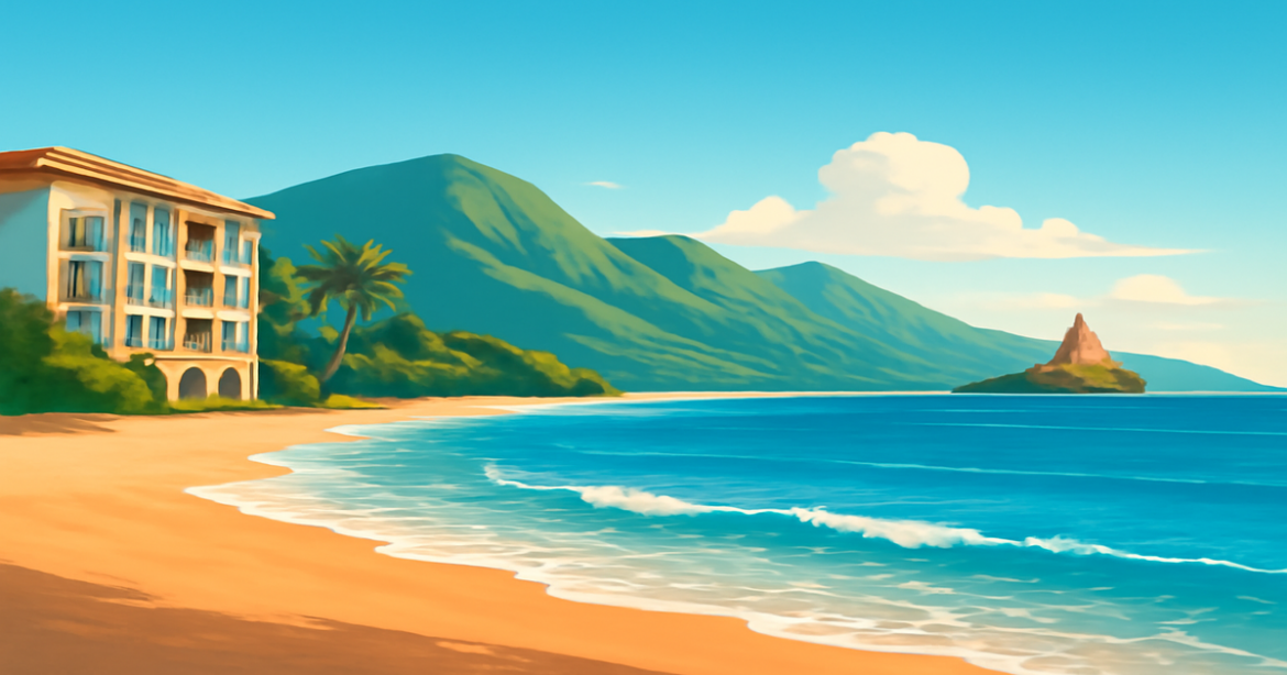 A peaceful beach scene illustrating the importance of страхование for travelers.