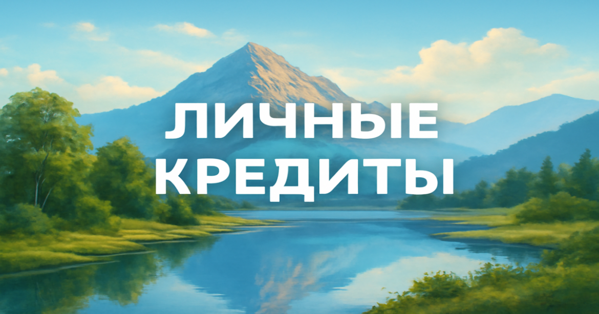 A tranquil mountain landscape illustrating the benefits of personal loans (личные кредиты) for financial stability.