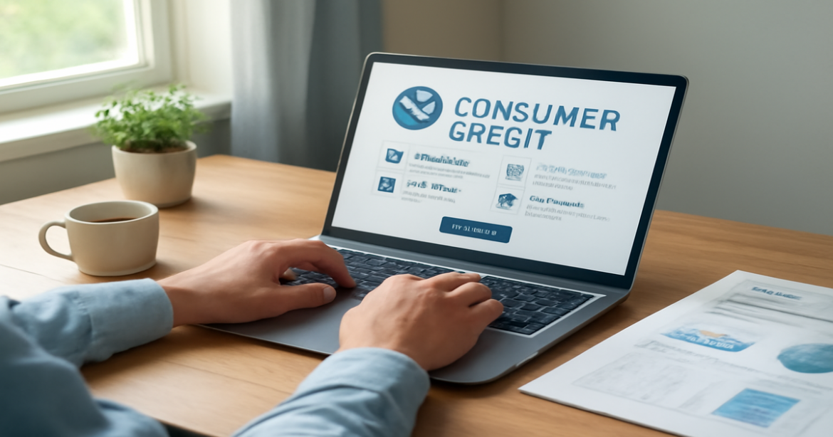 Explore consumer credit options in a professional and calming office setting, perfect for personal finance decisions.