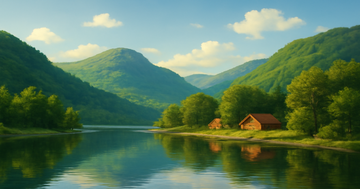 Beautiful landscape representing financial growth with the concept of депозит in a serene setting.