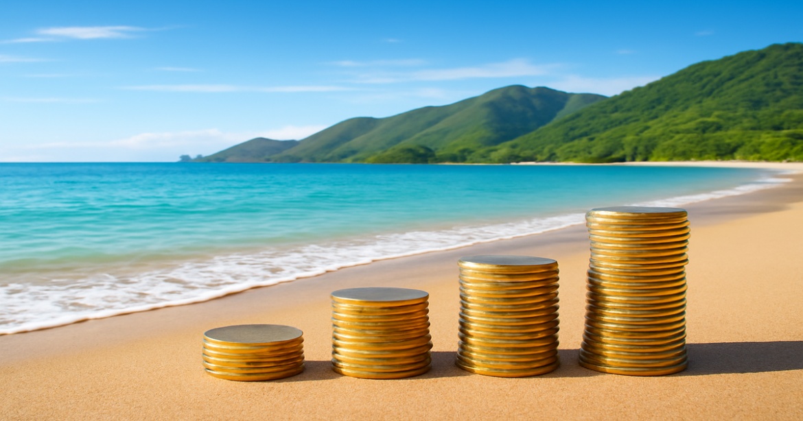 Tranquil beach scene illustrating депозит as a financial tool for savings.