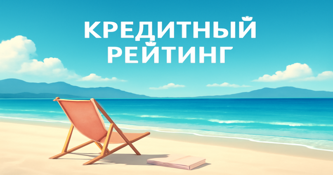 Beautiful beach landscape symbolizing financial wellness through improved кредитный рейтинг.
