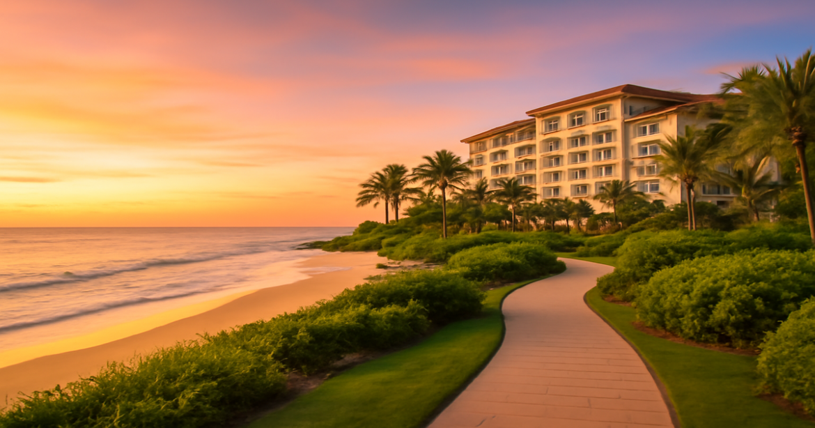 A tranquil beach at sunset symbolizing страхование жизни and its benefits for financial planning.