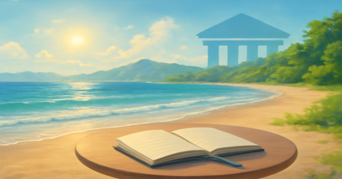 Explore the best депозиты options with this relaxing beach landscape, perfect for financial planning.