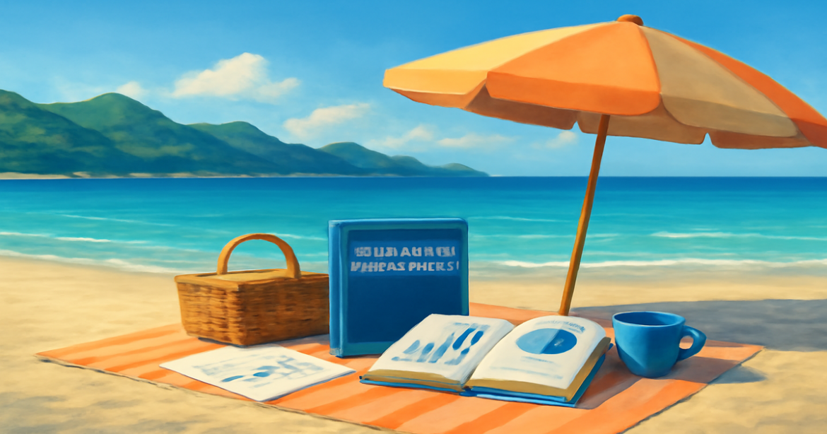 A tranquil beach scene illustrating финансовая грамотность and its impact on quality of life.