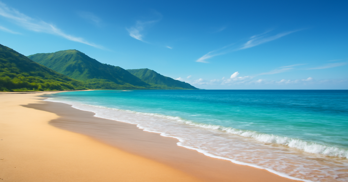 A peaceful beach landscape representing финансовая грамотность and success in financial management.