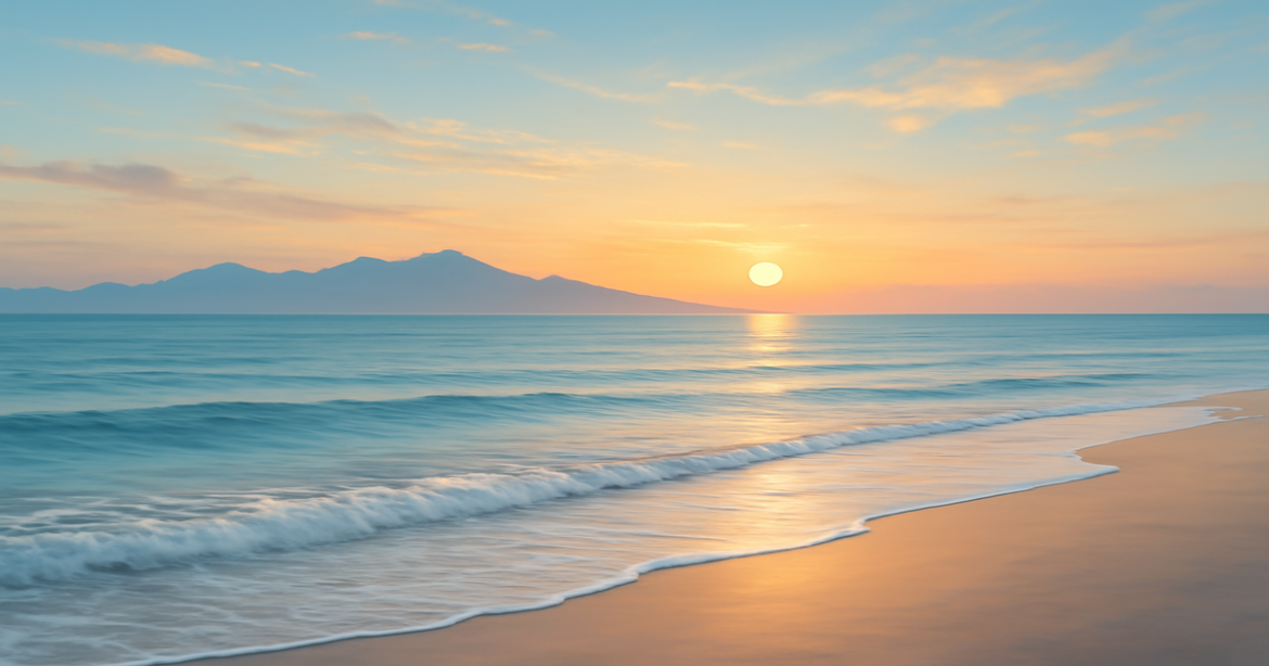 A tranquil beach sunset representing financial planning for a secure and debt-free future.