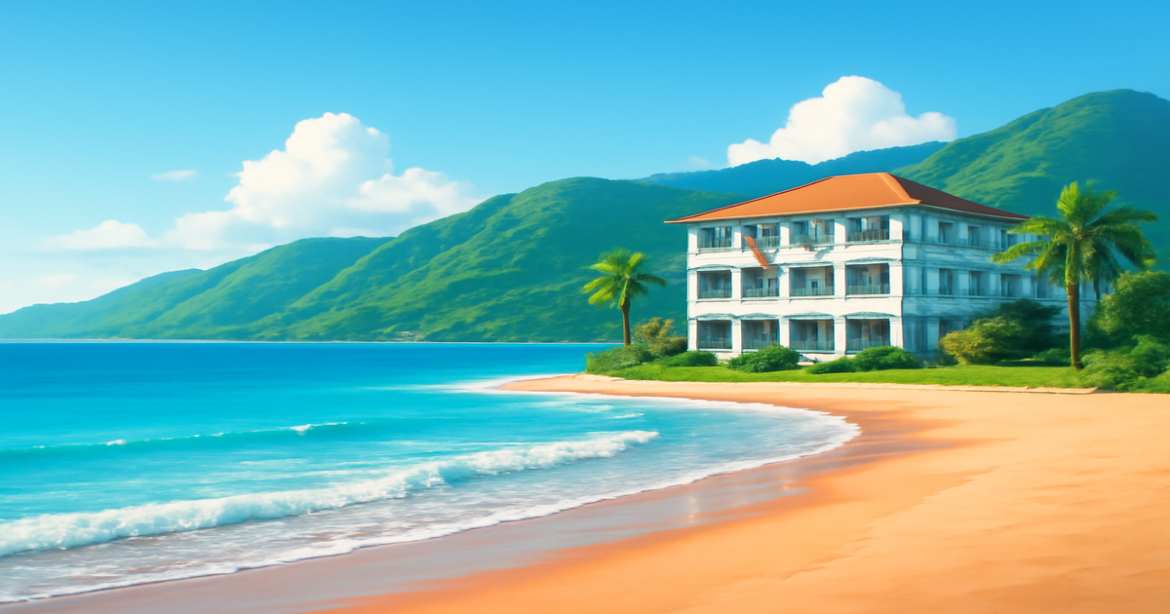 A relaxing beach scene emphasizing investment funds as a means of financial growth.