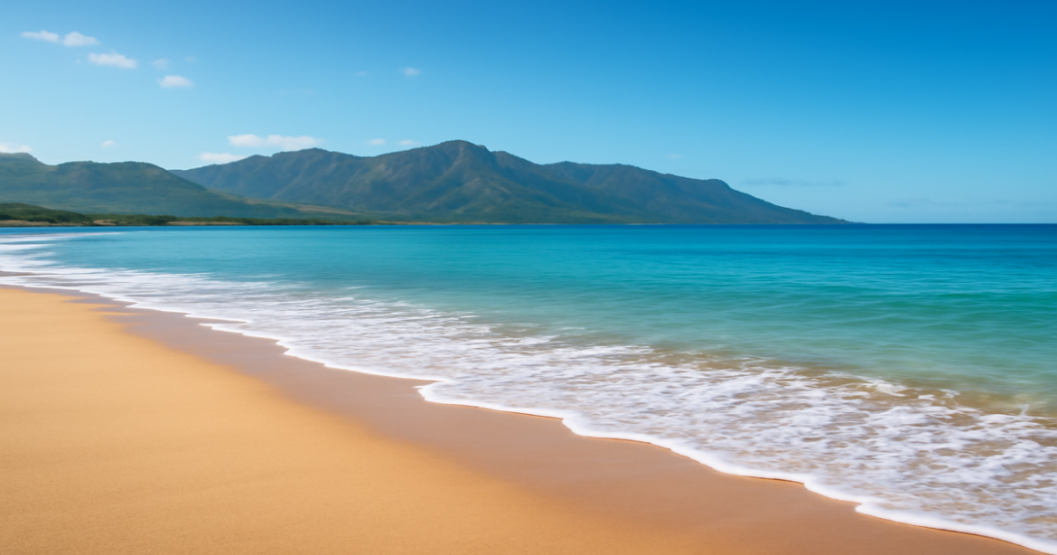 A tranquil beach scene illustrating investment products for beginners in a relaxing environment.