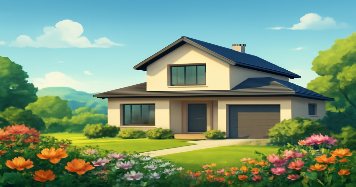 A beautiful home representing ипотечное кредитование, highlighting the dream of home ownership.