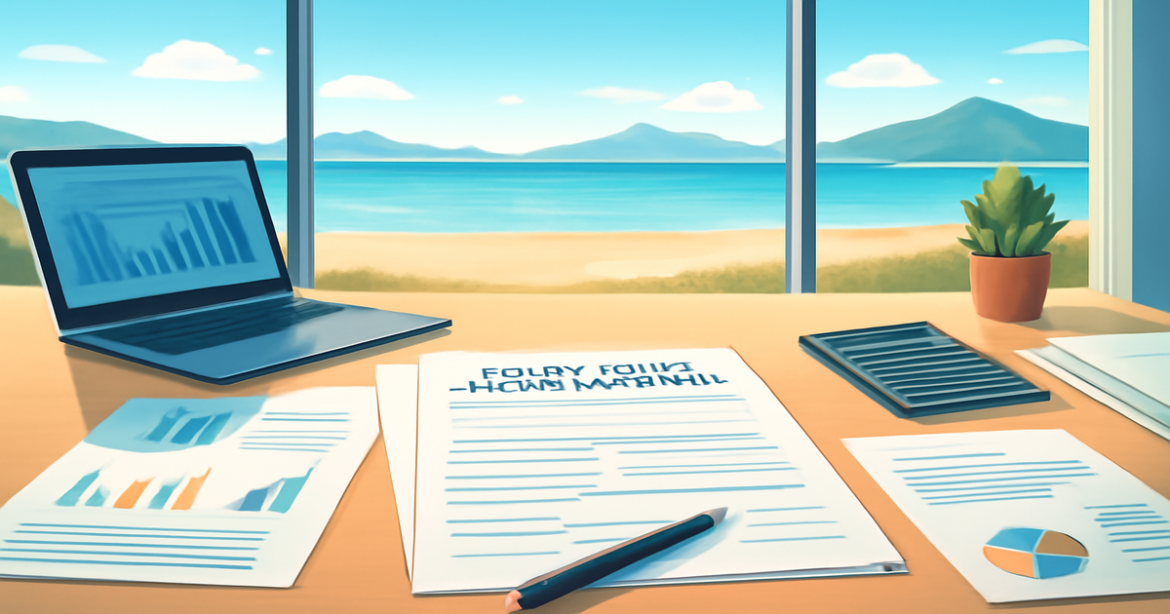 A tranquil office scene symbolizing the process of obtaining a mortgage for better financial planning.
