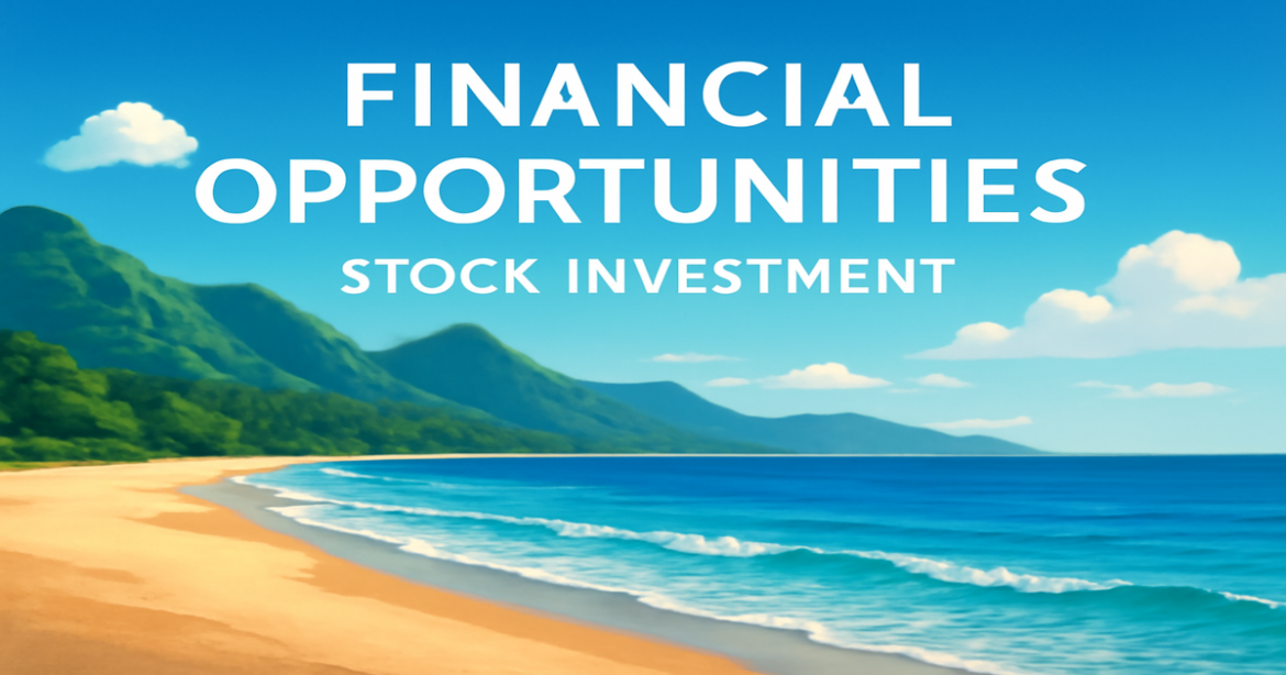 A calming beach scene symbolizing investment opportunities in stocks, perfect for beginners.