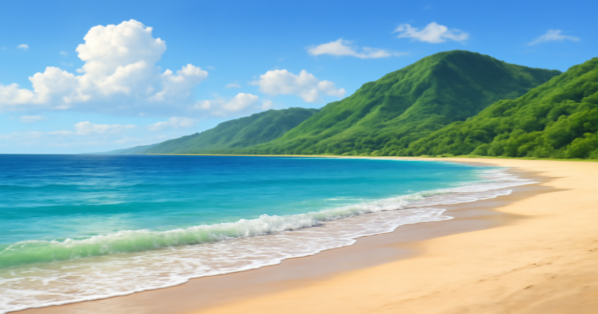 A relaxing beach landscape symbolizing the calm approach to инвестиции for beginners.