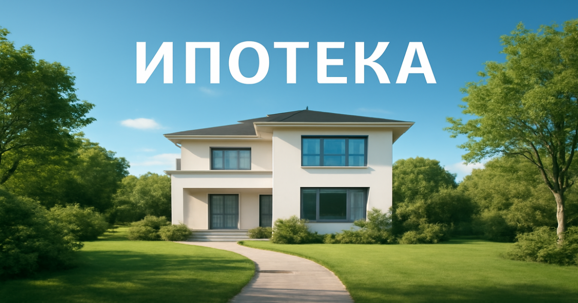 Beautiful image of a modern home representing ипотека, surrounded by nature, illustrating mortgage concepts.