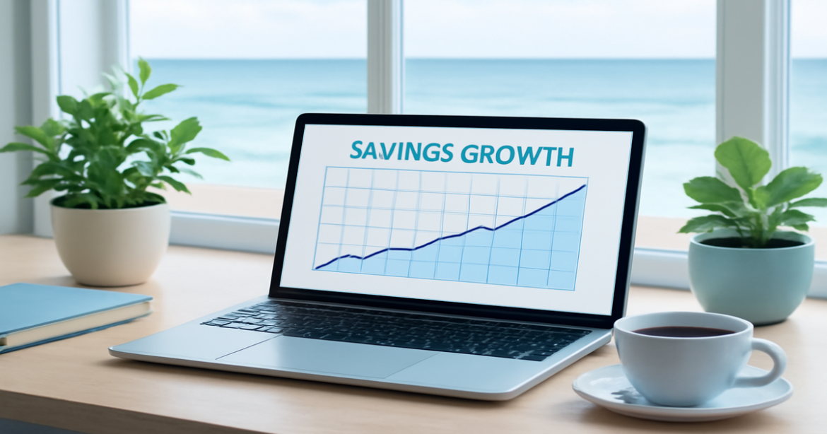 A calming desk scene highlighting the importance of choosing a депозитный счет for savings.