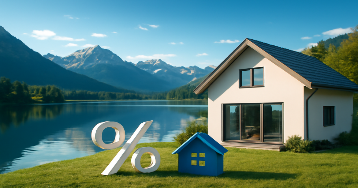 A picturesque mountain scene symbolizing the выбор ипотечного кредита and financial planning.