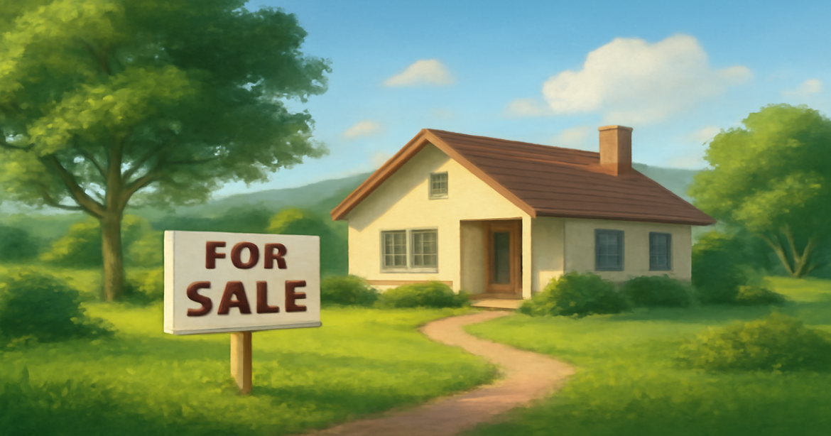 A peaceful home scene symbolizing the journey to find the right ипотека for purchasing a house.