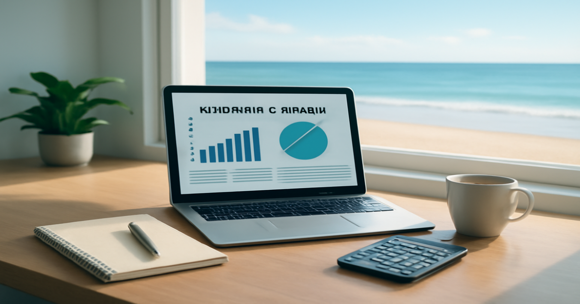 A professional workspace illustrating financial planning for кредит для бизнеса.