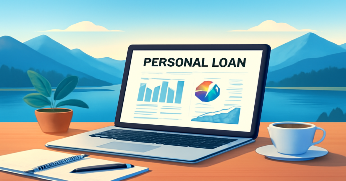A tranquil scene representing personal loan selection with nature backdrop, ideal for financial planning topics.