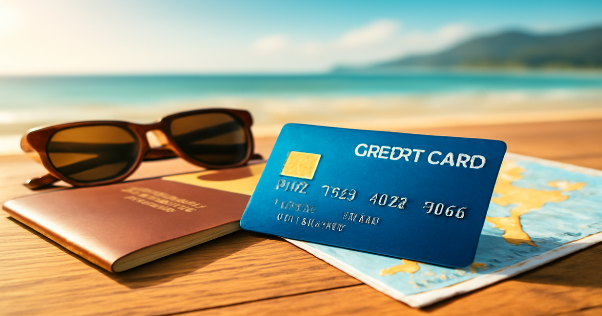 Explore tips on choosing the best кредитные карты with this professional travel-themed image.