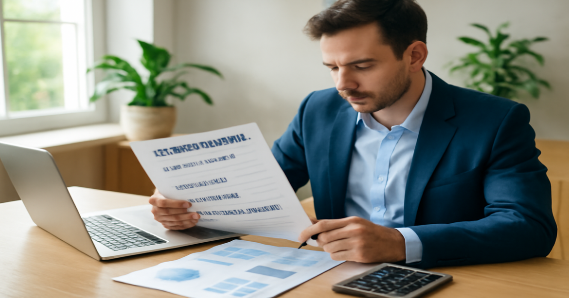 Professional image of a workspace for choosing кредитные продукты для бизнеса.