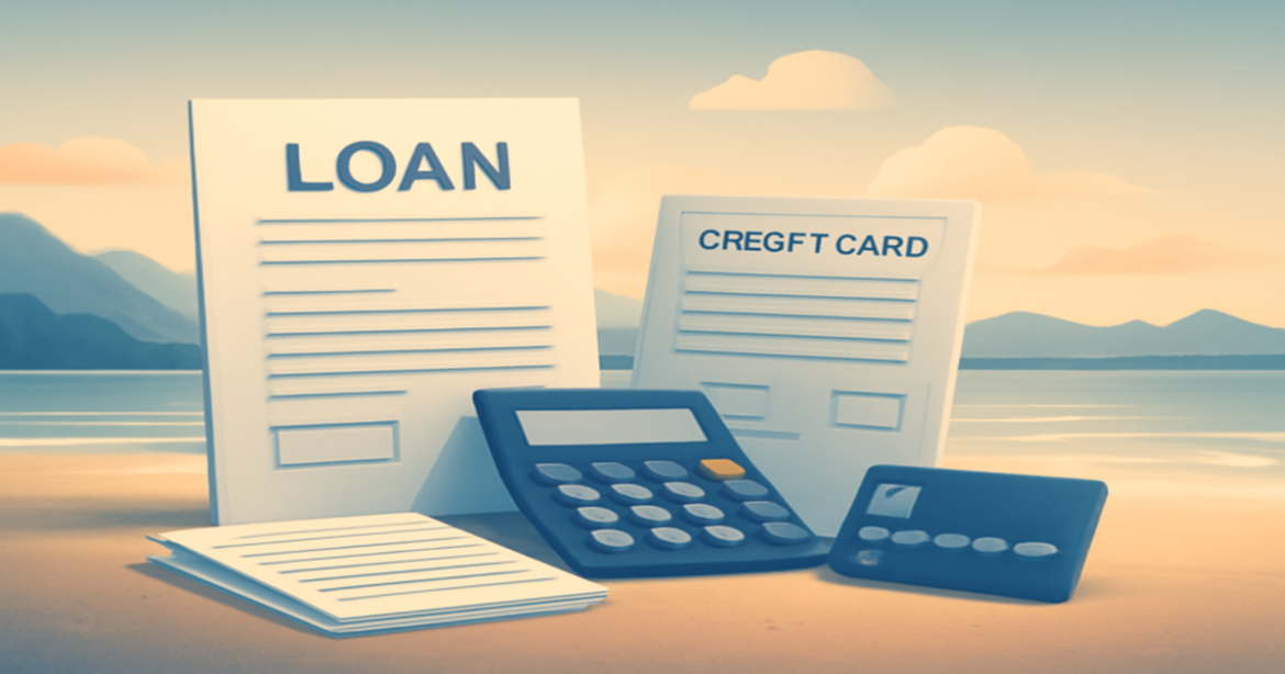 Explore creditные продукты with professional advice in a serene financial landscape.