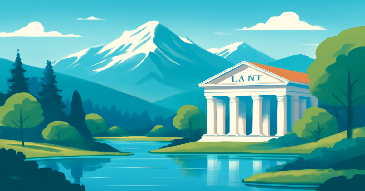 A tranquil mountain scene illustrating the choice of banking products for effective financial management.