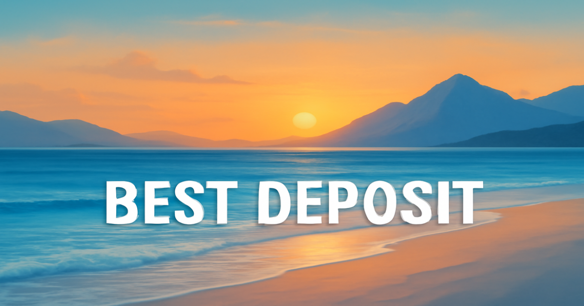 A peaceful beach scene representing the concept of choosing the best депозит for financial stability.