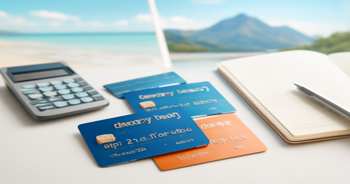 High-quality image of various кредитная карта options on a clean surface, ideal for financial planning content.