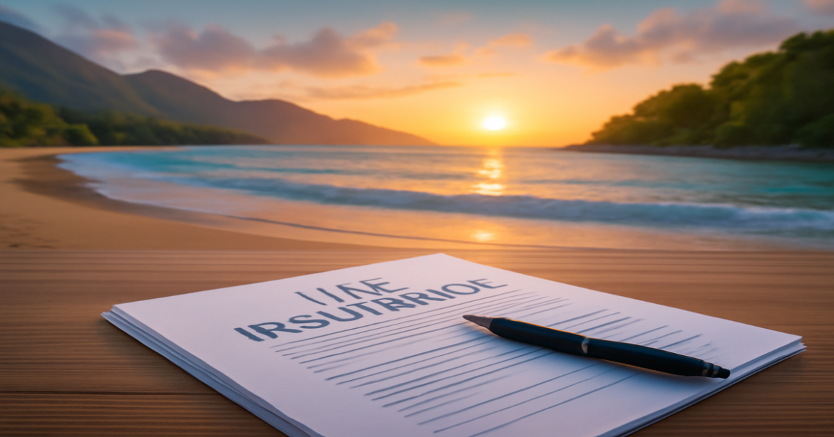 A tranquil beach scene symbolizing страхование жизни choices, perfect for personal finance articles.