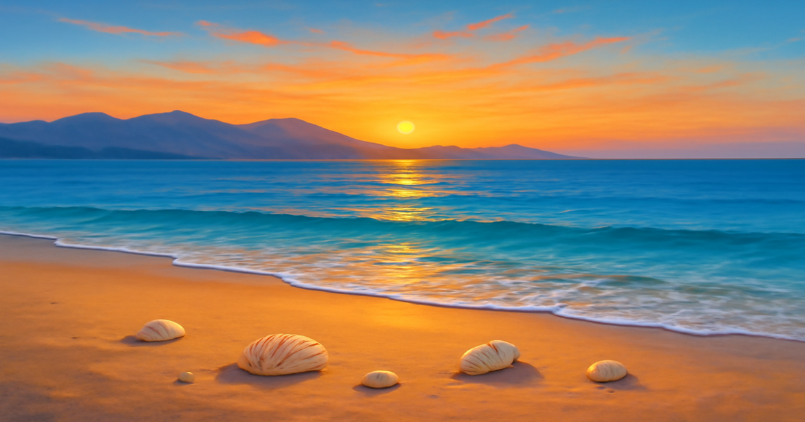 A peaceful beach sunset scene representing личное финансирование and financial freedom.