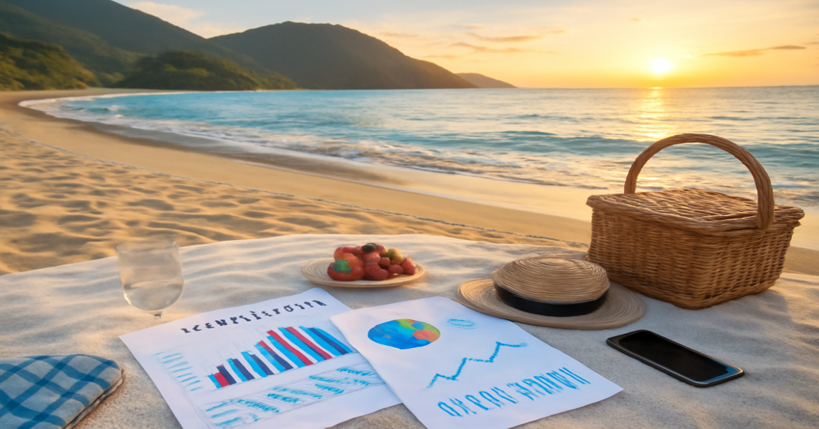 A relaxing beach scene representing investment products for financial success in 2023.