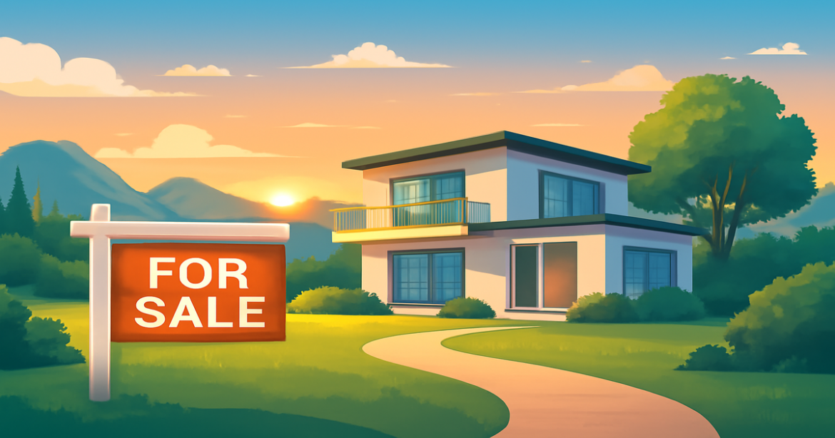 A beautiful home representing mortgage options in 2023, set against a tranquil natural landscape.