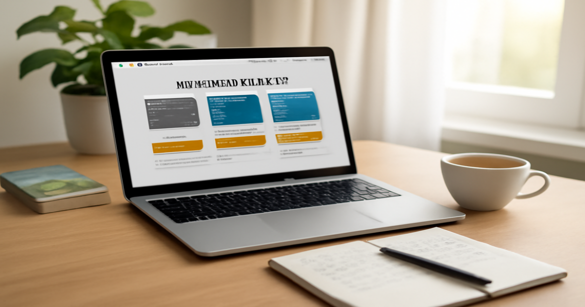 Professional image illustrating кредитные карты review with a serene financial planning setting.