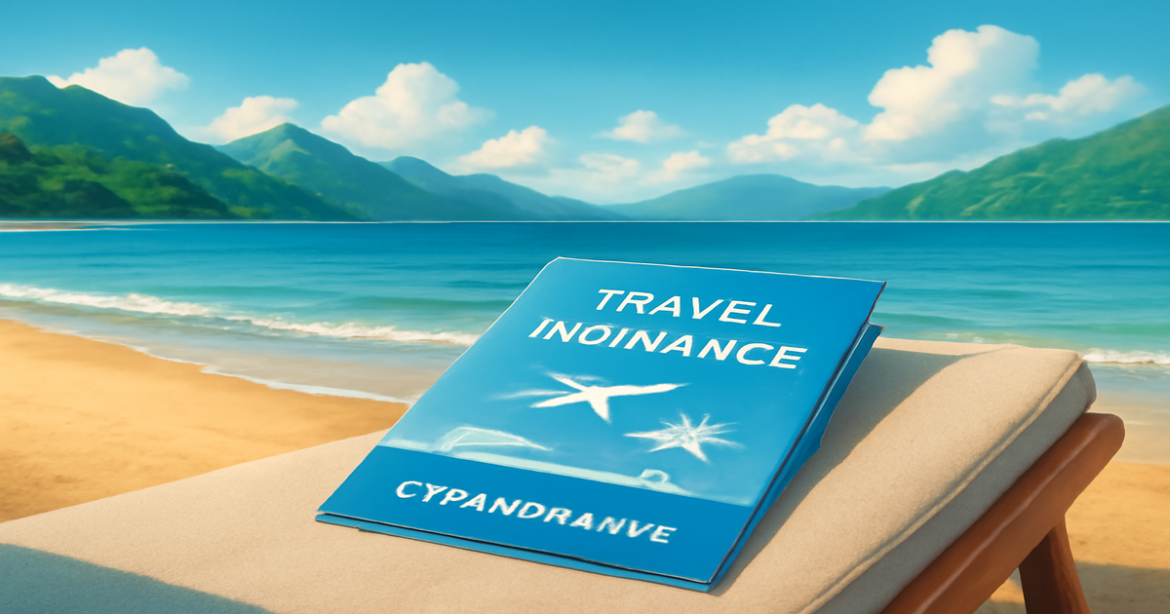 A tranquil beach scene illustrating страхование as a vital travel protection tool.
