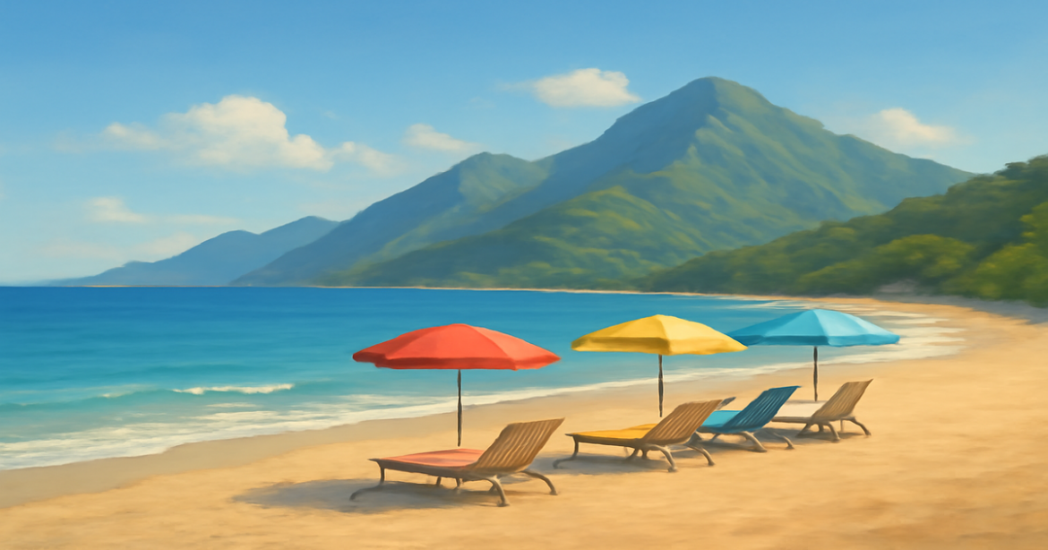 A peaceful beach scene ideal for reflecting on персональные кредиты and financial choices.
