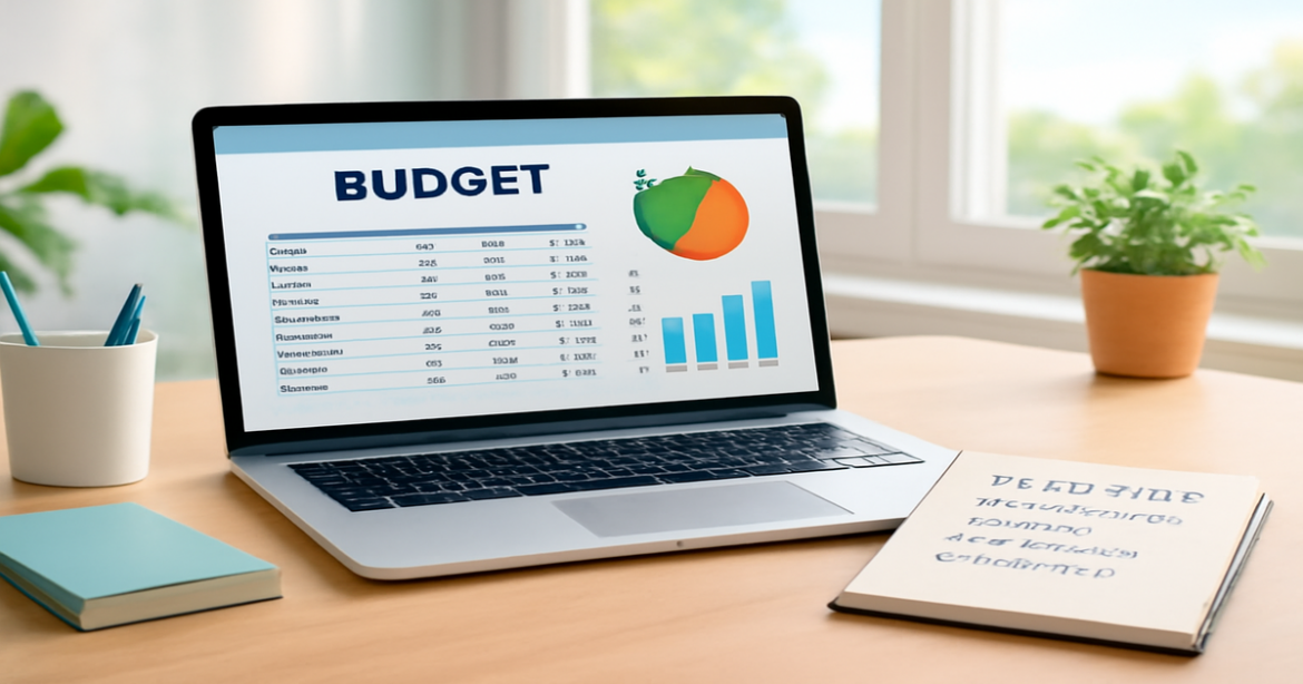 A professional budget planning workspace with tools for effective financial management.