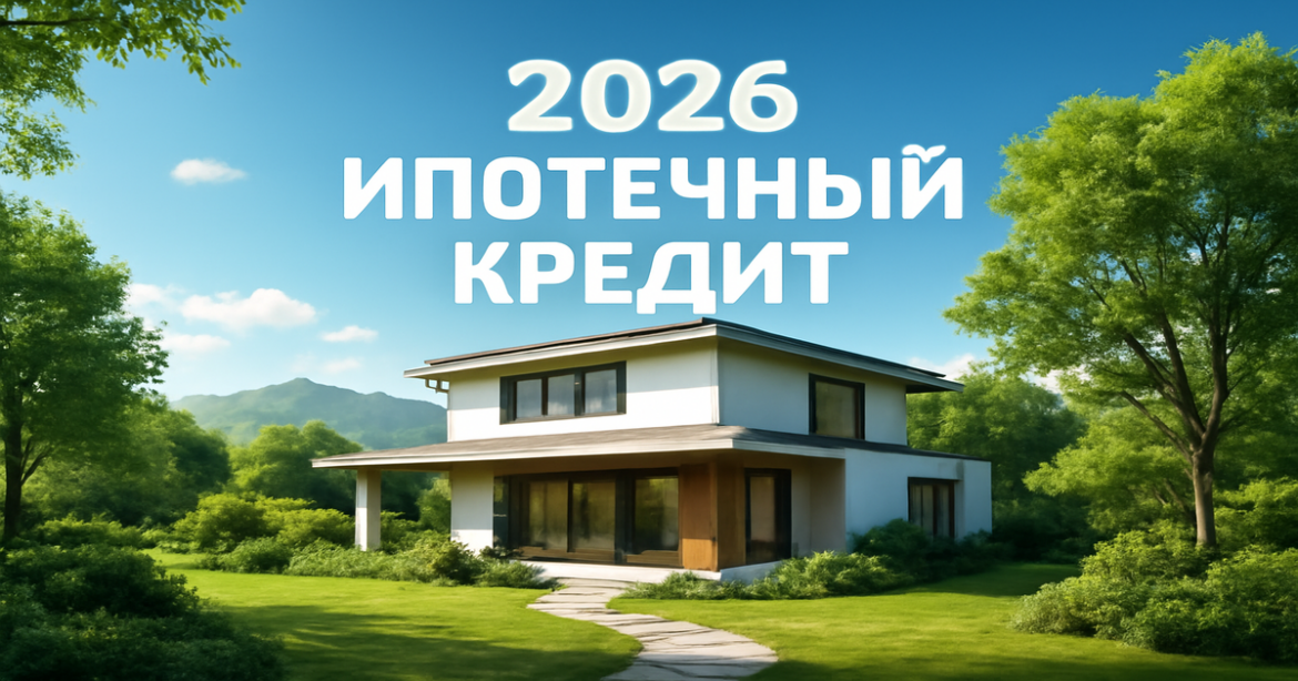 A tranquil home landscape representing ипотечный кредит and financial stability in 2026.