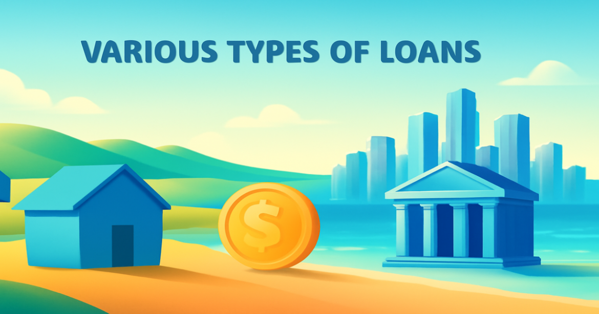 Explore types of loans with a serene landscape symbolizing financial choices and growth.