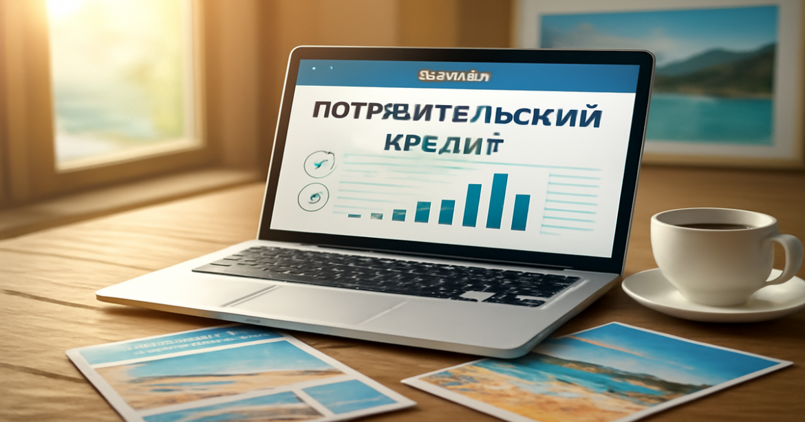 Image of a cozy workspace illustrating потребительский кредит for travel planning.