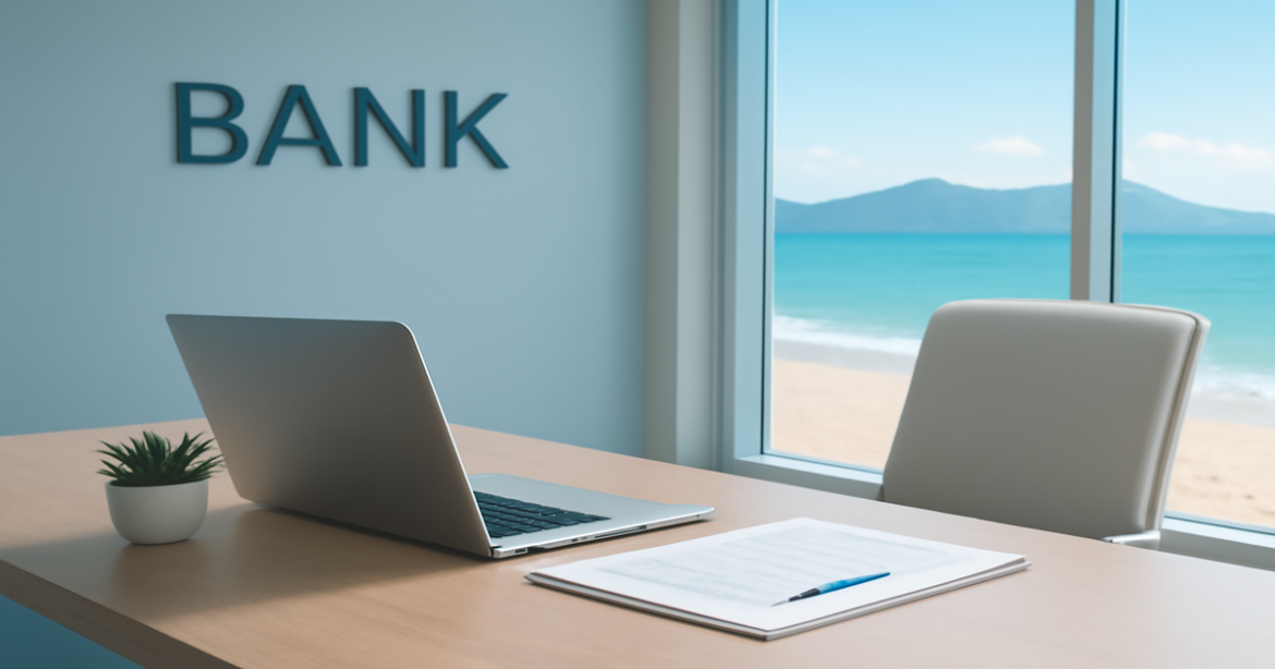 Professional image of a bank office highlighting the concept of депозитный счет in a tranquil setting.